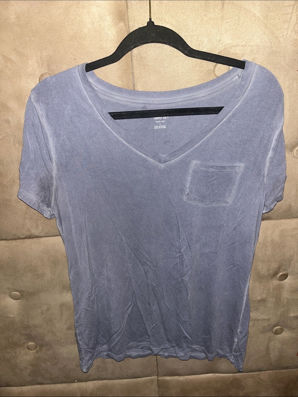 Mossimo Supply Co. Slate Blue V-Neck Pocket Tee